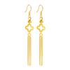 High-Grade Luxury Earwire Four-Leaf Clover Earrings Female Tassel Ear Hooks Long Wedding Jewellery