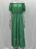 Women's One-Shoulder Short-Sleeve Long Spring Dress
