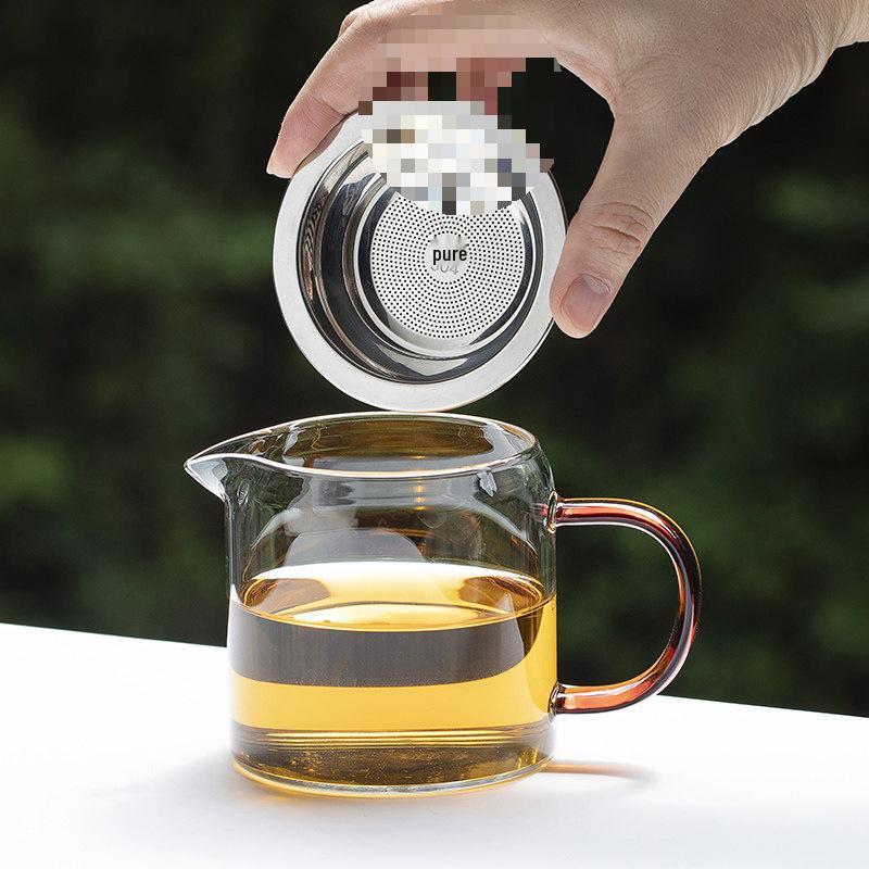 Gongdao Glass Tea Infuser Cup Set: Compact, Heat-Resistant, Thickened Glass for Home Brewing