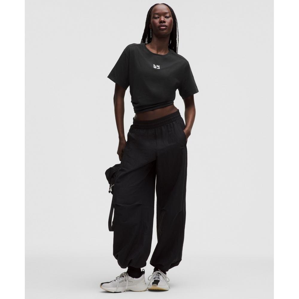 Lululemon All Yours Organic CoTTon T shirT  sTack Black whiTe