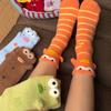 Cartoon Plush Mid Calf Socks Big Eye Couple Funny Keep Warm Clownfish Color Block Soft Autumn And Winter Women Casual Home Socks