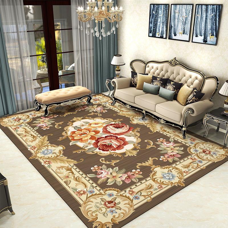 

European Style Red Carpets for Living Room Home Decor Bedroom Decoration Bedside Large Area Rugs Washable Tatami Floor Mat 120x160cm
