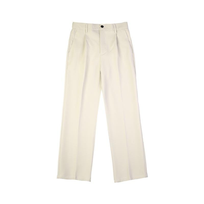 FiveFive Men Korean Loose Straight Trousers Male Solid Color Wide-leg Pants Men Students Leisure Suit Trouser Plus Size