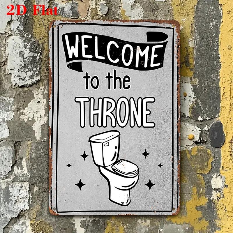 Funny Bathroom Aluminum Sign Vintage Rustic Farmhouse Wall Decor Plaque for Toilet Restroom Home Bar