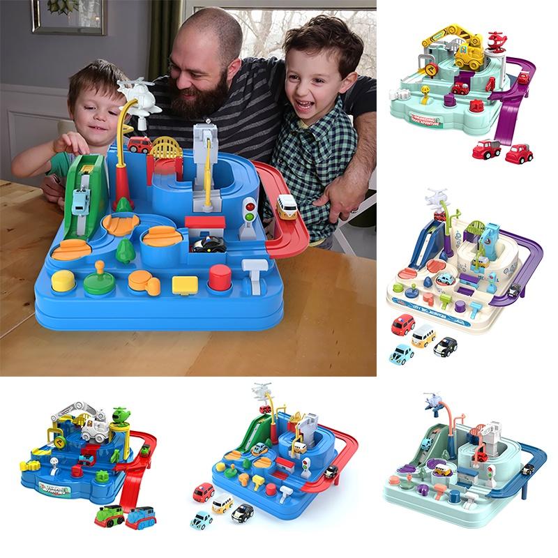 Abenteuer Schienen Autorennen Spielzeugset für Kinder Kein Akku erforderlich Auffällig Verschiedene Herausforderungen