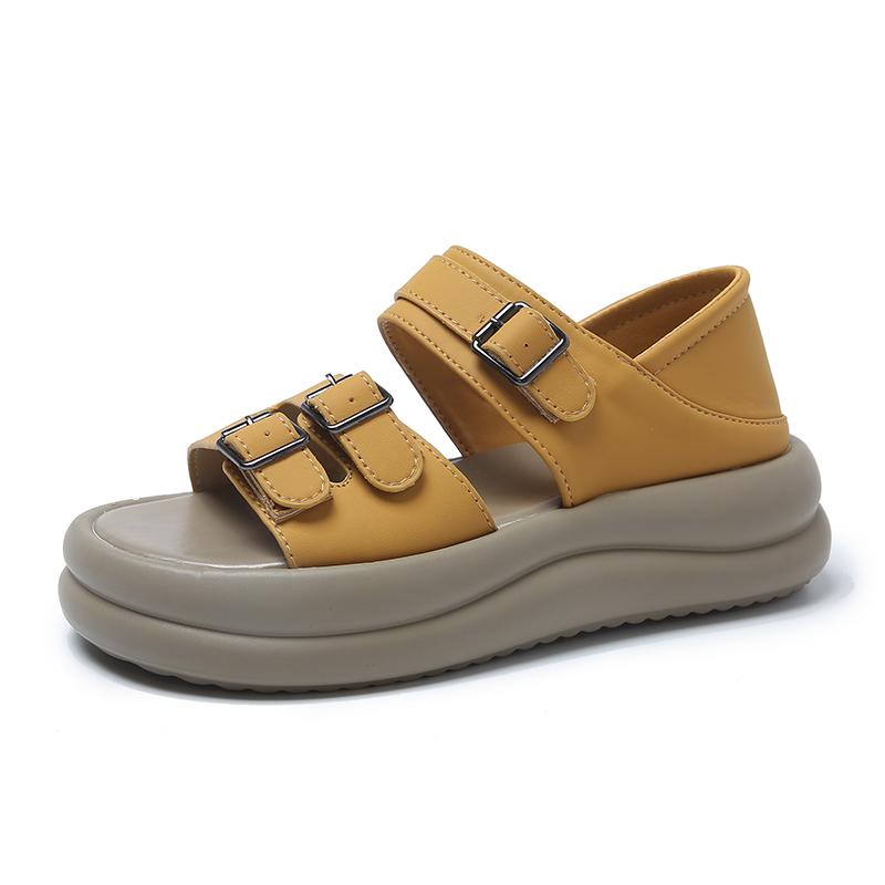 

Fashion 2025 Summer New Fashion Open Toe Breathable Women Slippers Outdoor Casual Beach Low Heels Sandals Classical Slippers 35