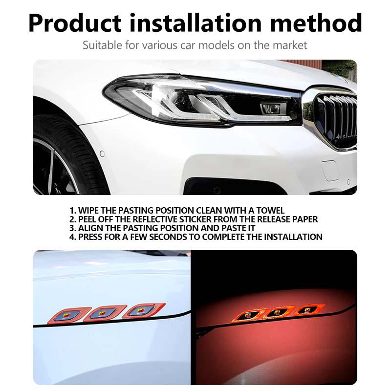 Car Logo Reflective Safety Strip Sticker Car Sticker Warning Tape For Abarth FIAT FR 500 Punto Ducato Palio Bravo Doblo Tipo