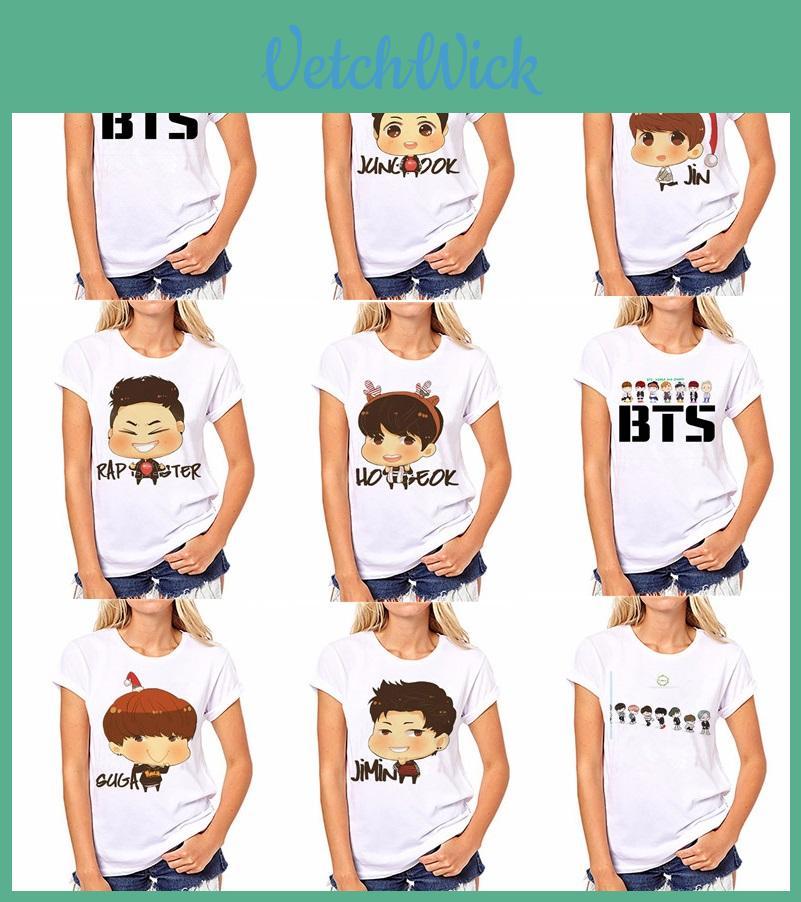 Bangtan Kpop Bts Boys Short Sleeve Women Tops Tshirts Jin Jimin Suga Jhope Rm