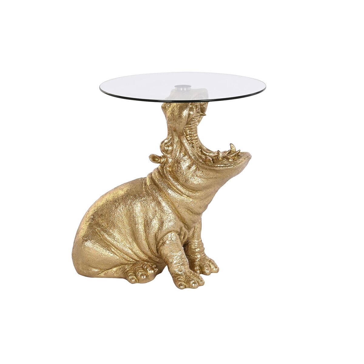 

Приставной столик DKD Home Decor 60 x 49 x 58 см Стекло Золото Смола