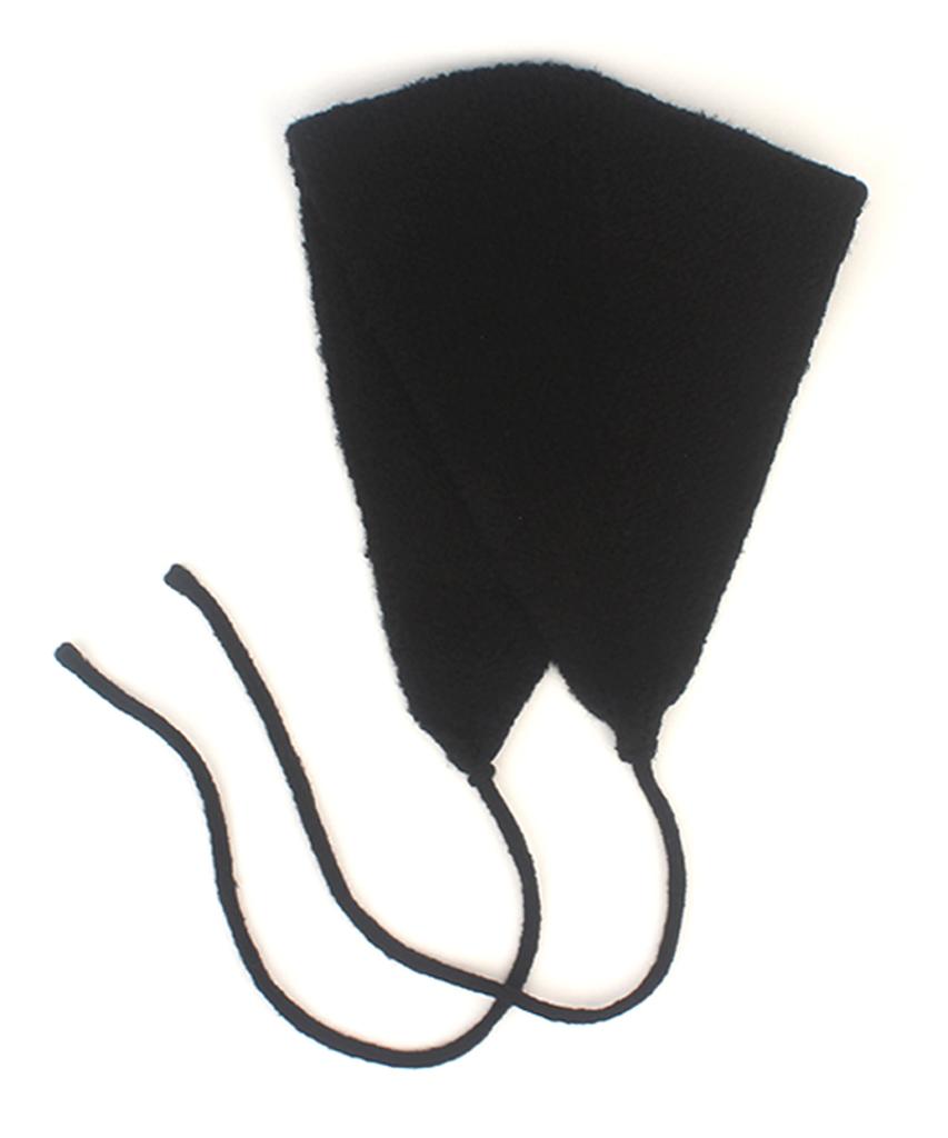 Yunibeosyeolkemiseuteuli Wool Ear Wamer Black Knit Bonnet Hat Earflap Hat