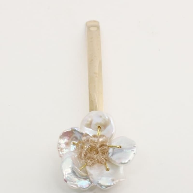 JewelCOUNTY Naturperle Blütenform Haarnadel