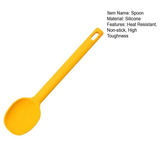 Practical Heat Resistant Universal Kitchen Spoon Silicone Cake Soup Shovel Daily Use