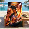 Custom Name Battle Hero Stylish Digital Printing Beach Towel Quick‑Drying Absorbent Blanket for Beach Pool Gym Travel