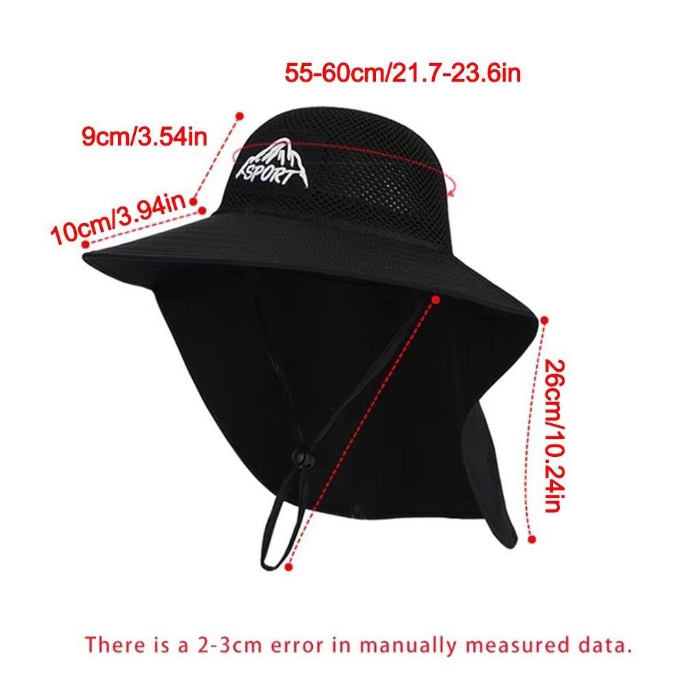 Casual Wide Brim Bucket Hats Quick-Drying Neck Protection Hiking Hat Sunscreen Lightweight Sun Caps Summer