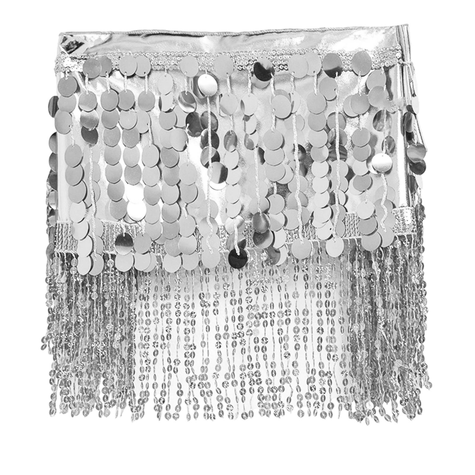 

Ladies Belly Dance Waist Scarf, Dance Waist Chain, Tassel Performance Hip Scarf One Size белый