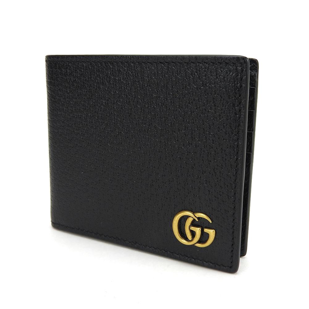 Used GUCCI Bill Compartment 428726 GG Marmont leather black black Card Case