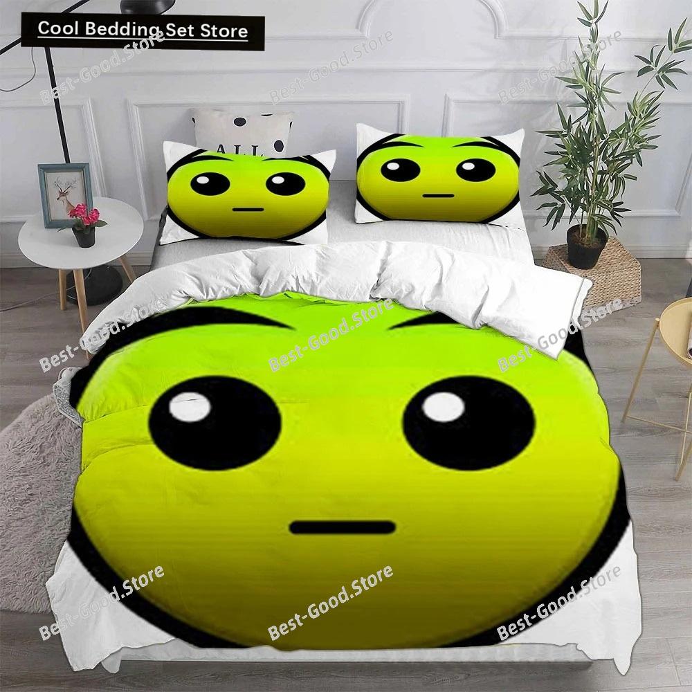 3D Geometry Dash Bedding Set Comforter Quilt Bed Cover Duvet Cover Pillow Case 3 Pieces Set Bedroom Decoration Home Textiles 032