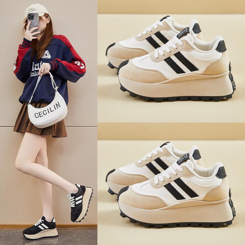 Korean Style Women's 2025 Spring Forrest Gump Shoes - Thick-Soled, Height-Increasing Casual Running Shoes HL871-1