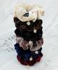 Maia Velvet Crystal Scrunchie - Navy
