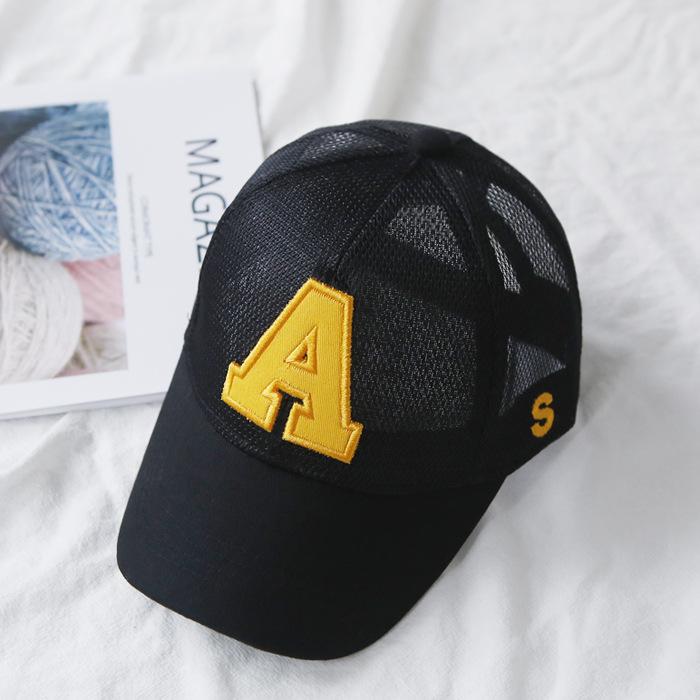 Cute Children's Baseball Caps Summer Hip Hop Accessories Funny Mesh Hat with Letter Embroidery Snapback Sun Cap for Boys & Girls