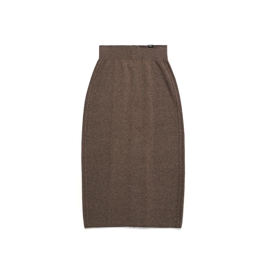 nau W Wholegarment Knit Skirt Sp Brown