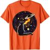 Cat Dad, Lover T-Shirt: Cat Staring at Planet Saturn