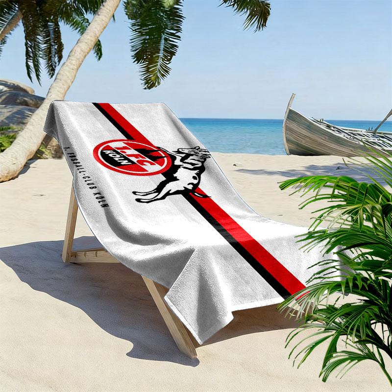 1. FC Köln Print Strandtuch, Großes Weiches Schnelltrocknendes Handtuch für Strand Camping Schwimmen