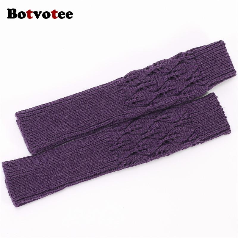 Botvotee Sleeves for Women Y2k Accessories Fingerless Gloves Arm Warmers Knit Winter Warm Long Sleeves Cute Hands Free Gloves