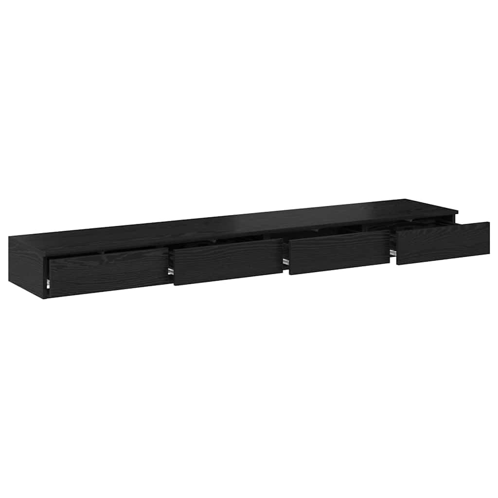 Bed Drawers Black Oak Effect 180 x 36.5 x 16.5 cm