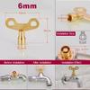 2Pcs/lot  Metal Clock Type Plumbing Switch Keys For Faucet And Water Tap Key 6mm 7mm