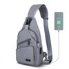 Sling Bag for Men and Shoulder Chest Crossbody Daypack with USB for Outdoor and Size Daypack Backpack Women, Backpack, Bag, Bag, Cable, Hiking,