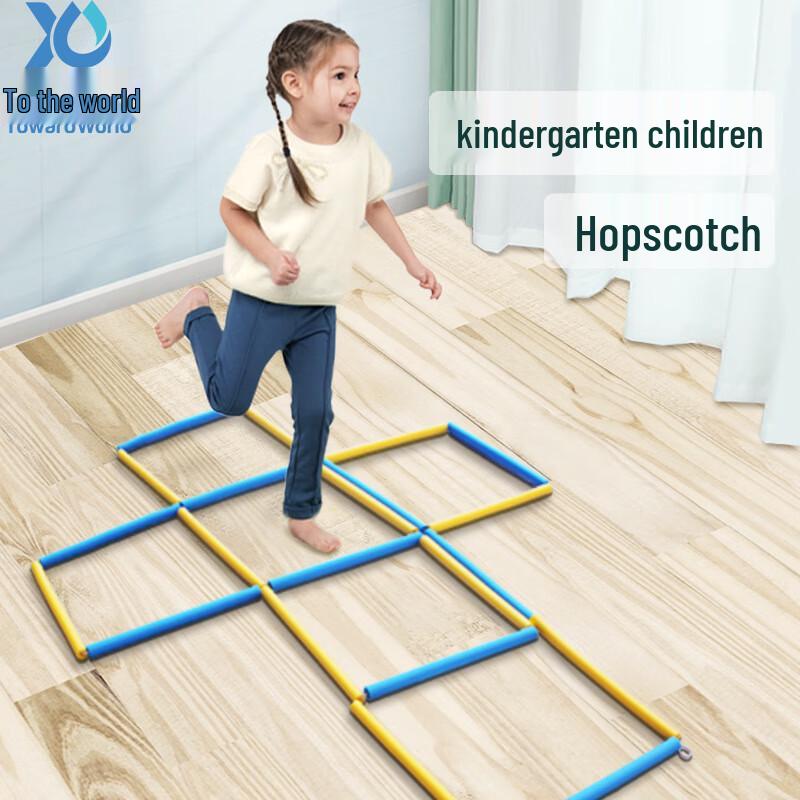 WEZHO Kids Outdoor Hopscotch Sensory Playmat