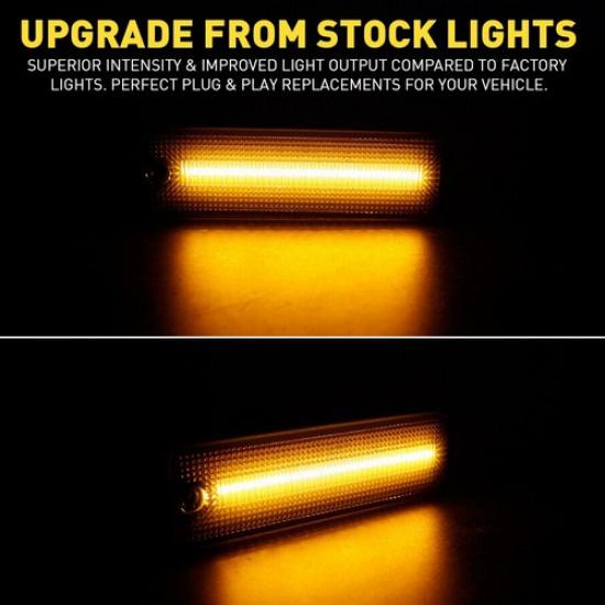 Fits 1998-2002 Pontiac Firebird Rear Front LED Side Marker Lights Bumper Smoked