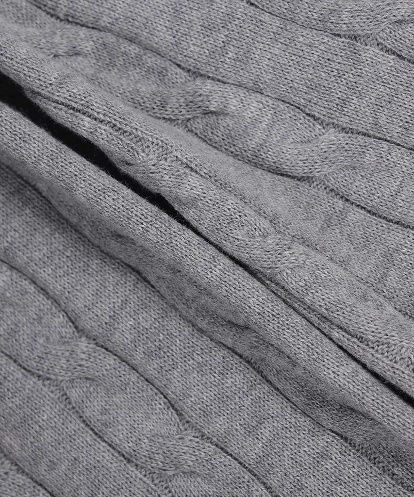 BROOKS BROTHERS Cotton Cable Polo Short Sleeve Sweater (Grey) (Bbwtmo204Awfm)