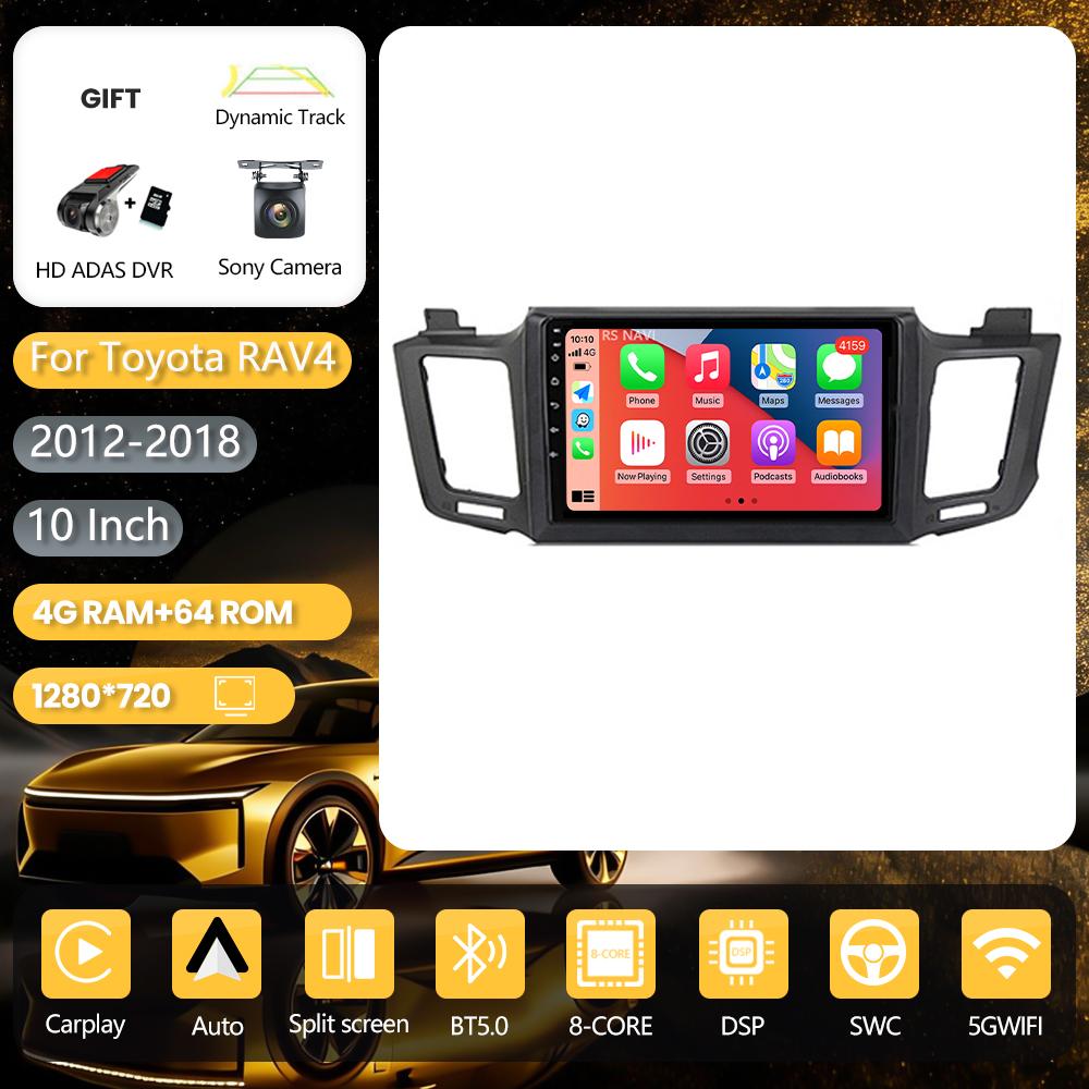 Android 16 for Toyota RAV4 2012 - 2018 Carplay Auto Radio Multimedia Player Car Stereo GPS Stereo 2din Steering Wheel Control