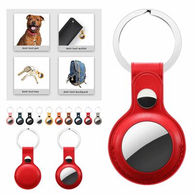 Sagit For  AirTag Leather Case Cover AirTags Tra-cker Keychain Sleeve  Skin