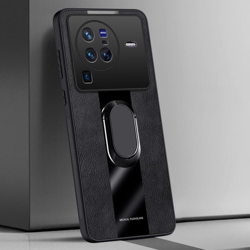 PU kožené pouzdro s držákem prstenu pro Vivo X80 Pro X Note 5G kryt luxusní magnetické silikonové ochranné pouzdro na telefon pro Vivo X Note X80