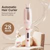 Automatic Hair Curler 28mm, 4 Temperature Settings, Rotating Curling Iron for Long Hair, Anti-Scald, with No Battery Required for Wet/Dry Use