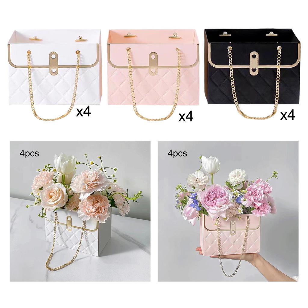 4Pcs Bouquet Boxes Flowers Present Storage Gift Box Flower Wrapping Supplies for Wedding Photo Props Mother Gifts