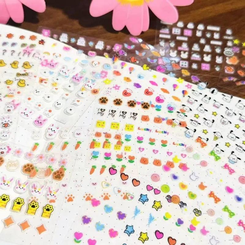 Children's Waterproof Little Rabbit and Flower Nail Art Stickers