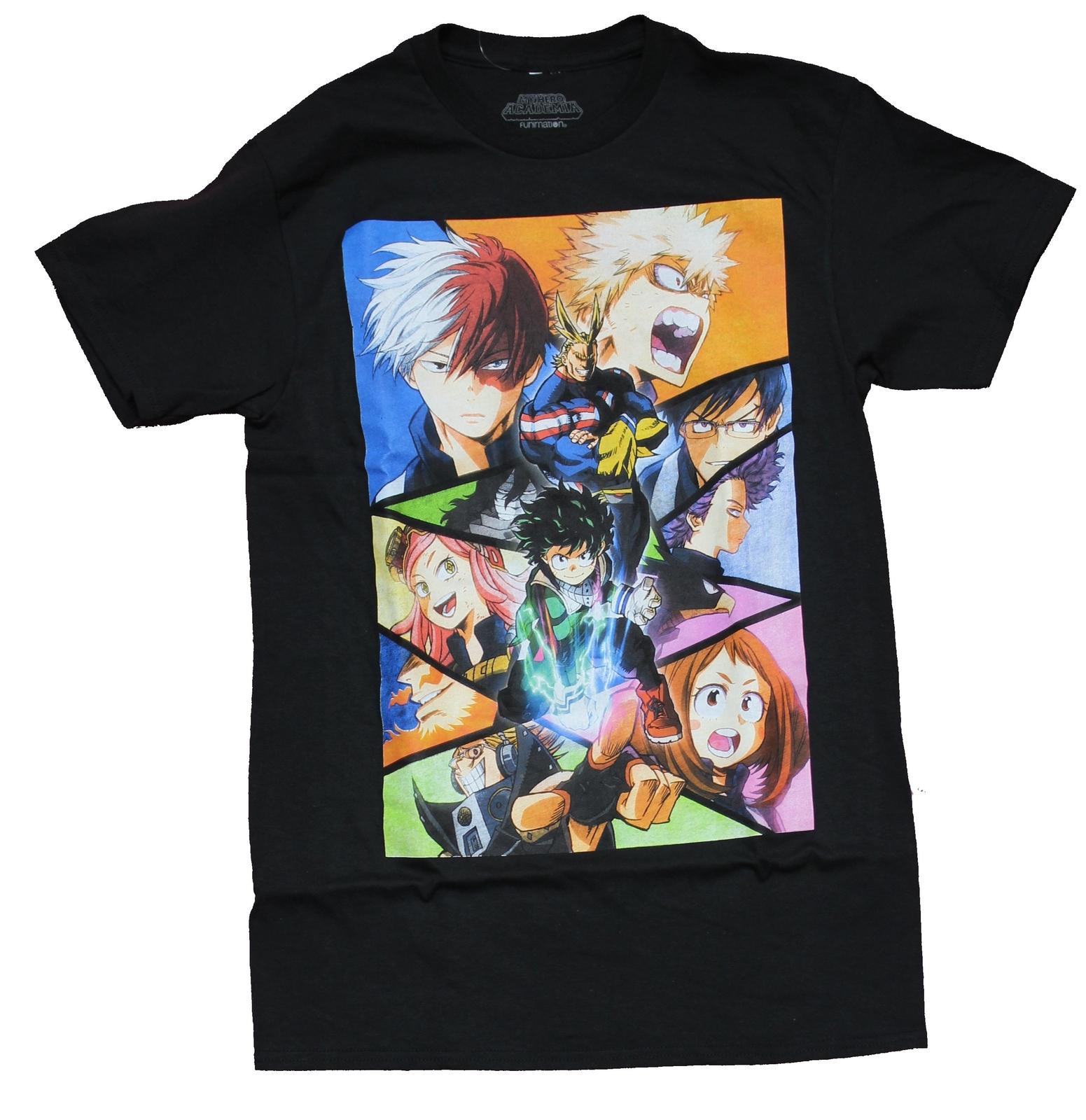 My Hero Academia Mens T-shirt Deku Power Punch Over Character Collage S