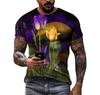 Fashion Casual 3d Printed Nature Landscape Pattern Summer Men Interesting Trend Plus Size Street Personality Harajuku Loose Top