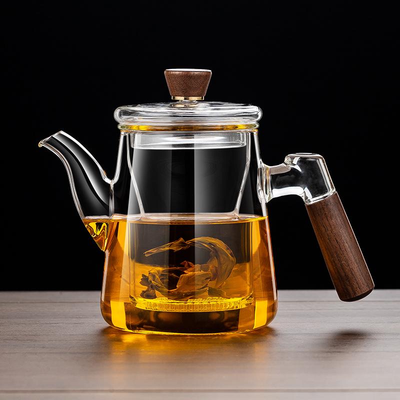 2025 Thickened Glass Tea Infuser Pot - Heat-Resistant Tea Brewer with Water Separation for Home or Office