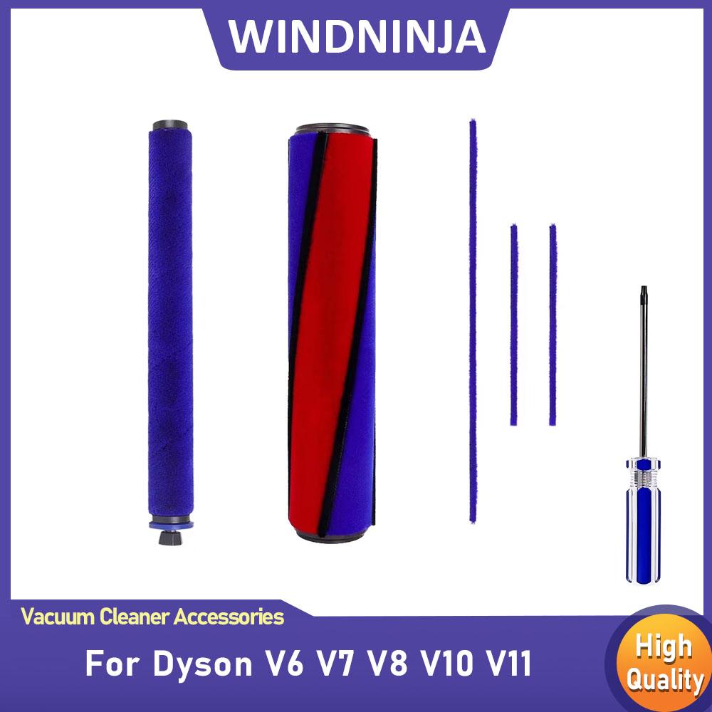 For Dyson V6 V7 V8 V11 V11 V11 Soft Roller Cleaner Head Plush Strips Hard Floor Brush Main Brush Core Accessories Replacement
