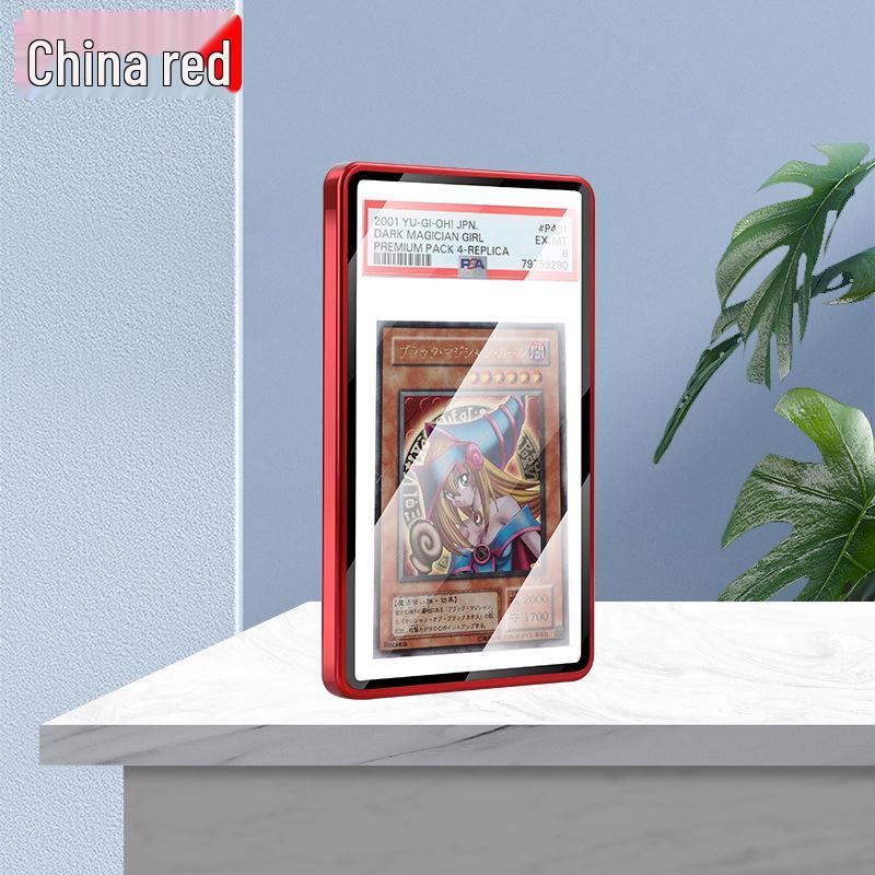 PSA Universal Graded Card Sleeve - Glossy Metal Snap-On Protective Case with Stand (Drop & Dust-Proof)