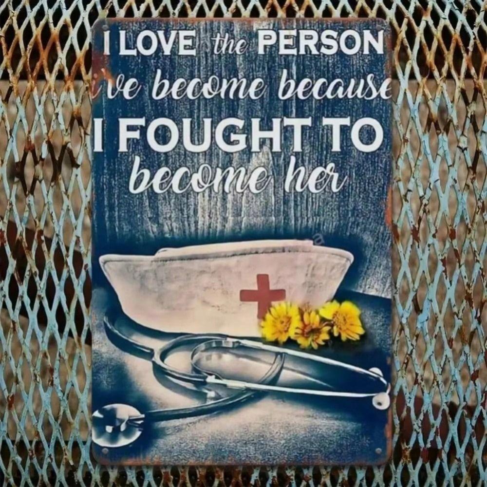 Vintage Metal Poster Retro Nurse Doctor Wall Decor, Rustic Tin Sign for Bar Pub