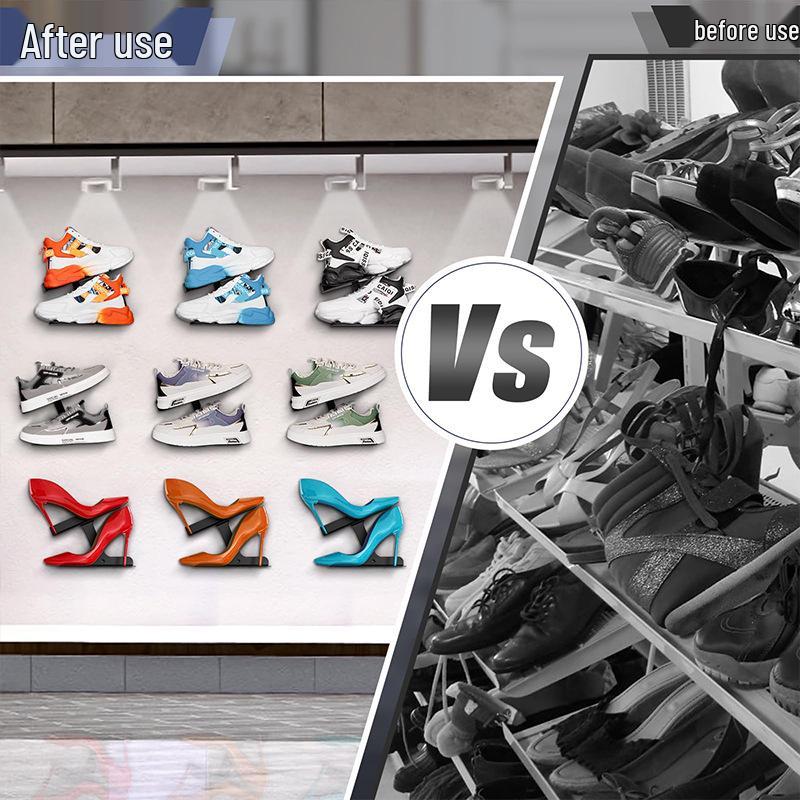 Floating Shoe Display Rack: Wall-Mounted Stand for Men's & Women's Sports Shoes, Ideal for Collectors and Exhibitions.