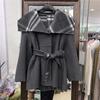 Scarlet Women's Double-Sided Cashmere Coat - 2024 Winter Mid-Length Belted Slimming Design