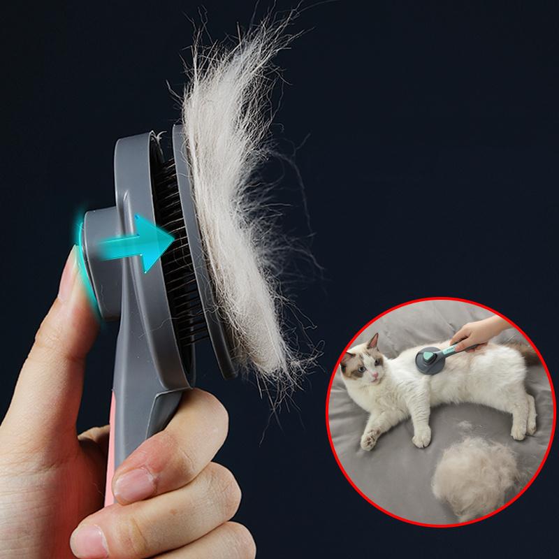 Cat And Dog Comb Hair Removal Self Cleaning Pet Needle Combs Puppy Kitten Grooming Accessories Pet Supplies
