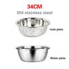 304 Stainless Steel Leaky Basin Rice Washing Sieve Basin Vegetable Basket Leaching Water Washing Fruit Filter Rice Basin